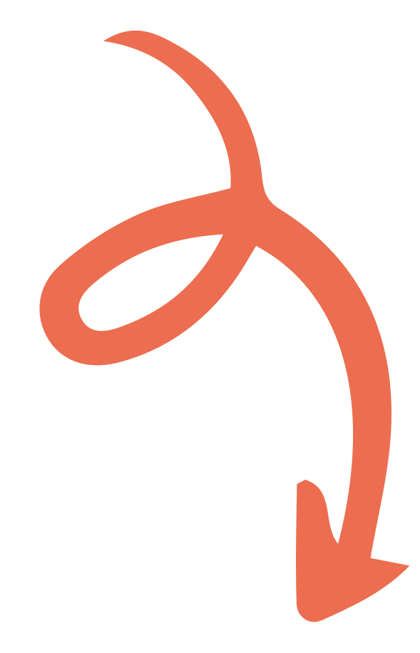 Anouki Restaurant Osnabrück, Icon orange, Kringel und Pfeil nach rechts unten