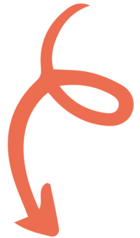 Anouki Restaurant Osnabrück, Icon orange, Kringel und Pfeil nach links unten