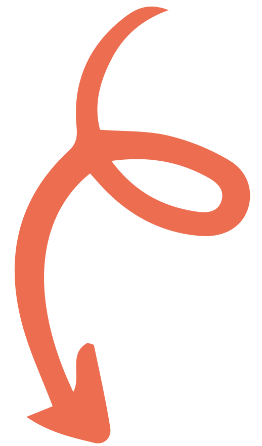 Anouki Restaurant Osnabrück, Icon orange, Kringel und Pfeil nach links unten